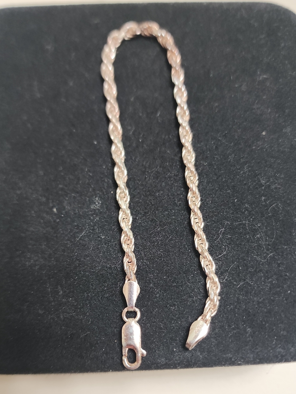 Sterling Silver Rope Chain Bracelet - Silver